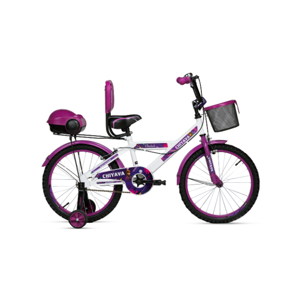 دوچرخه چیاوا مدل چیچک سایز طوقه 20 اینچ رنگ سفید بنفش  کد 201838