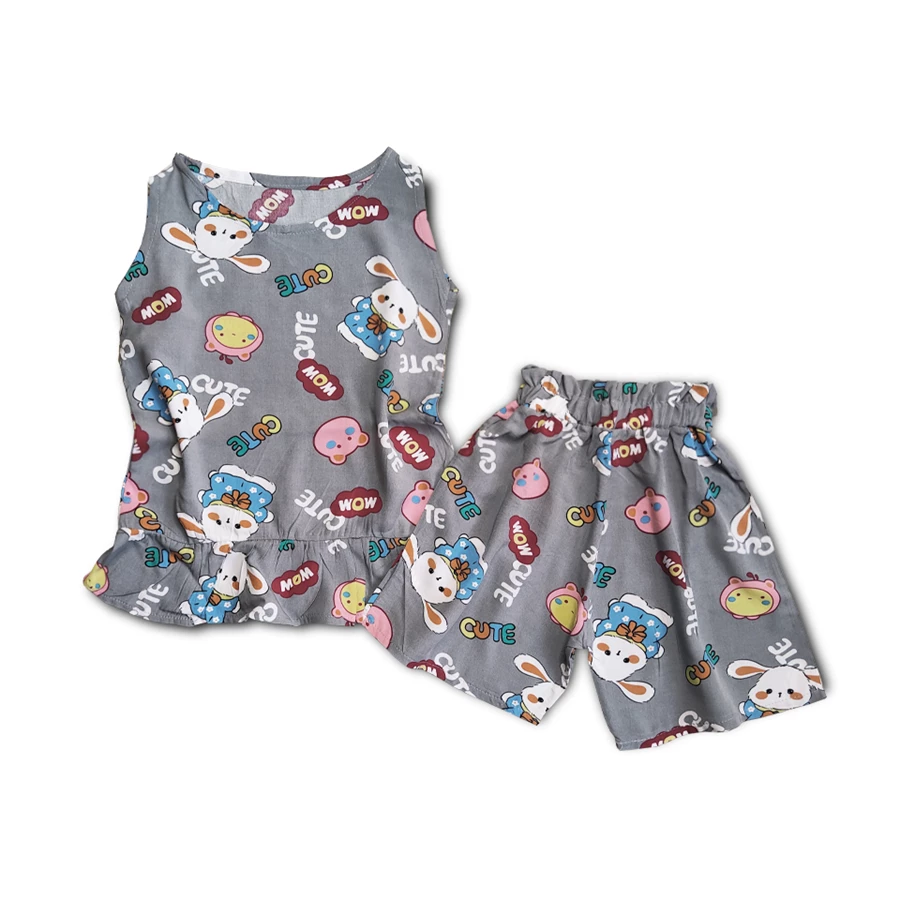 ست تاپ و شلوارک دخترانه کد 201885