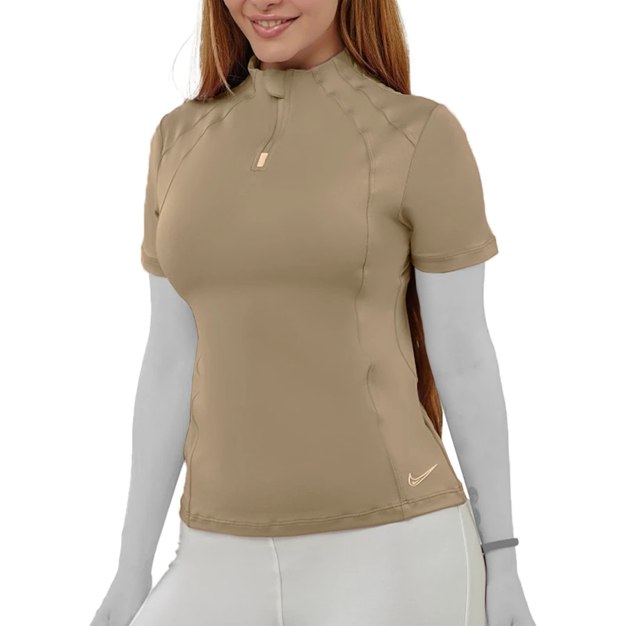 تی شرت ورزشی زنانه مدل نیم زیپ نایکی کد 202033