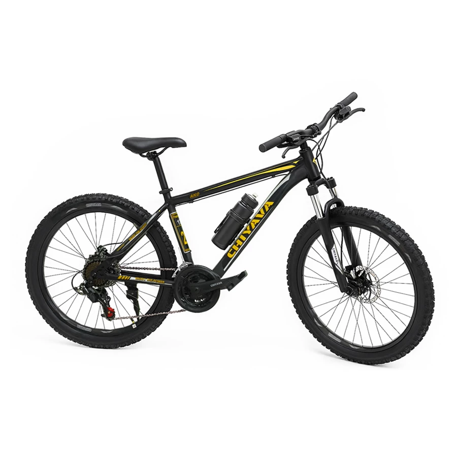 دوچرخه چیاوا مدل آکو سایز طوقه 26 اینچ مدل دنده ای 21 سرعته  ترمز دیسکی دوشاخ کمک دار رنگ مشکی مات کد 202101