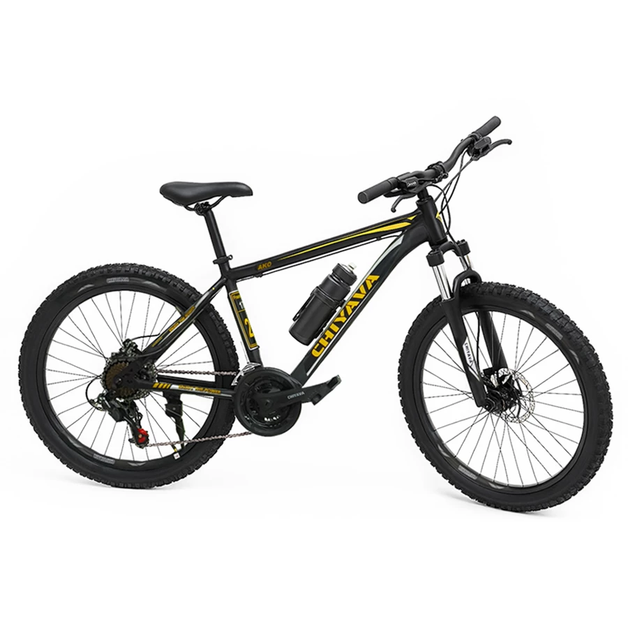 دوچرخه چیاوا مدل آکو سایز طوقه 26 اینچ مدل دنده ای 21 سرعته با ترمز ویبریک و دوشاخ کمک دار رنگ مشکی کد 202131