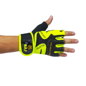 دستکش بدنسازی راج Raj مردانه با کفی چرم طبيعی مدل 103 کد 202308